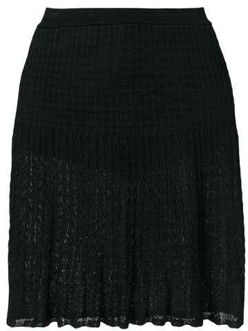 Alaïa Pre-Owned pleated lace skirt in black