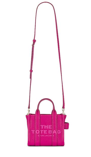 marc jacobs the leather mini tote in fuchsia in pink