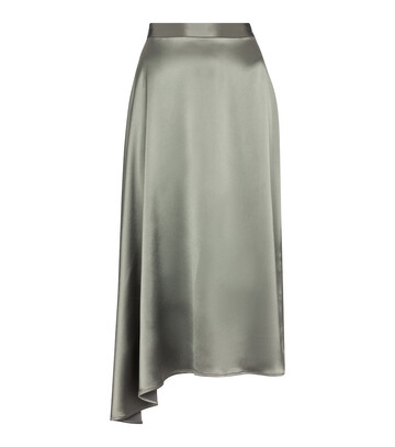 Deveaux New York Merel satin slip skirt in grey