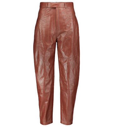 Zeynep ArÃ§ay High-rise leather pants in brown