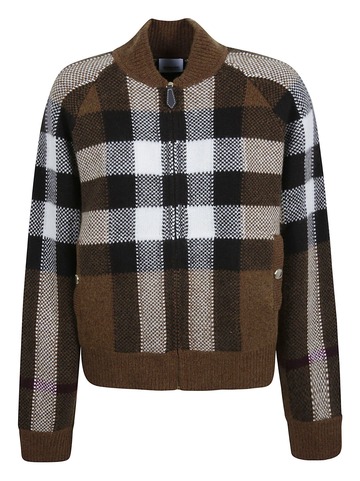 Burberry Check Knit Jacket in brown