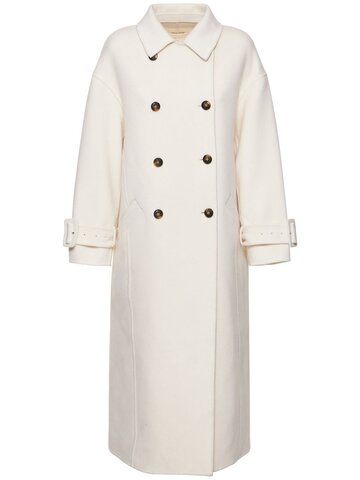 LOULOU STUDIO Boras Wool & Cashmere Coat in white