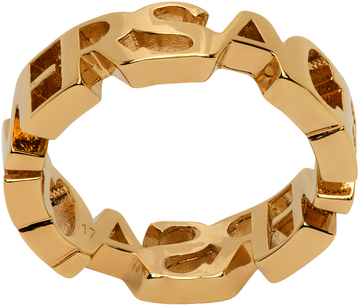 versace gold logo ring