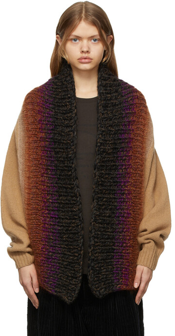 Bless Multicolor Wool & Mohair Cardigan in purple / beige