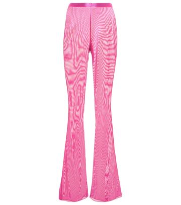 oséree high-rise flared lamé leggings in pink