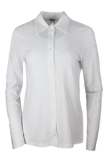 Malo Stretch Cotton Jersey Shirt in white