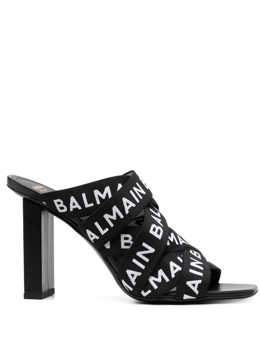 Balmain logo strappy sandals - Black
