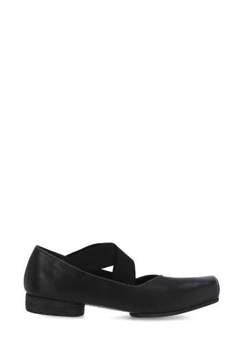 Uma Wang Leather Ballet Shoe in black