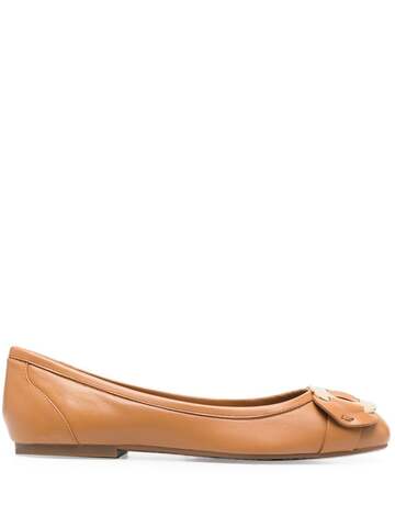 see by chloé see by chloé channy logo-plaque ballerina shoes - brown