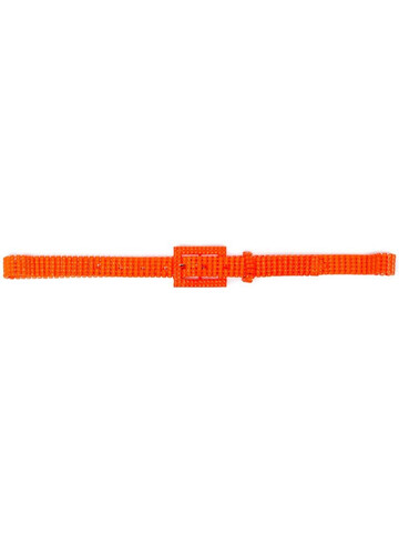 Black & Brown lorna beaded belt in orange