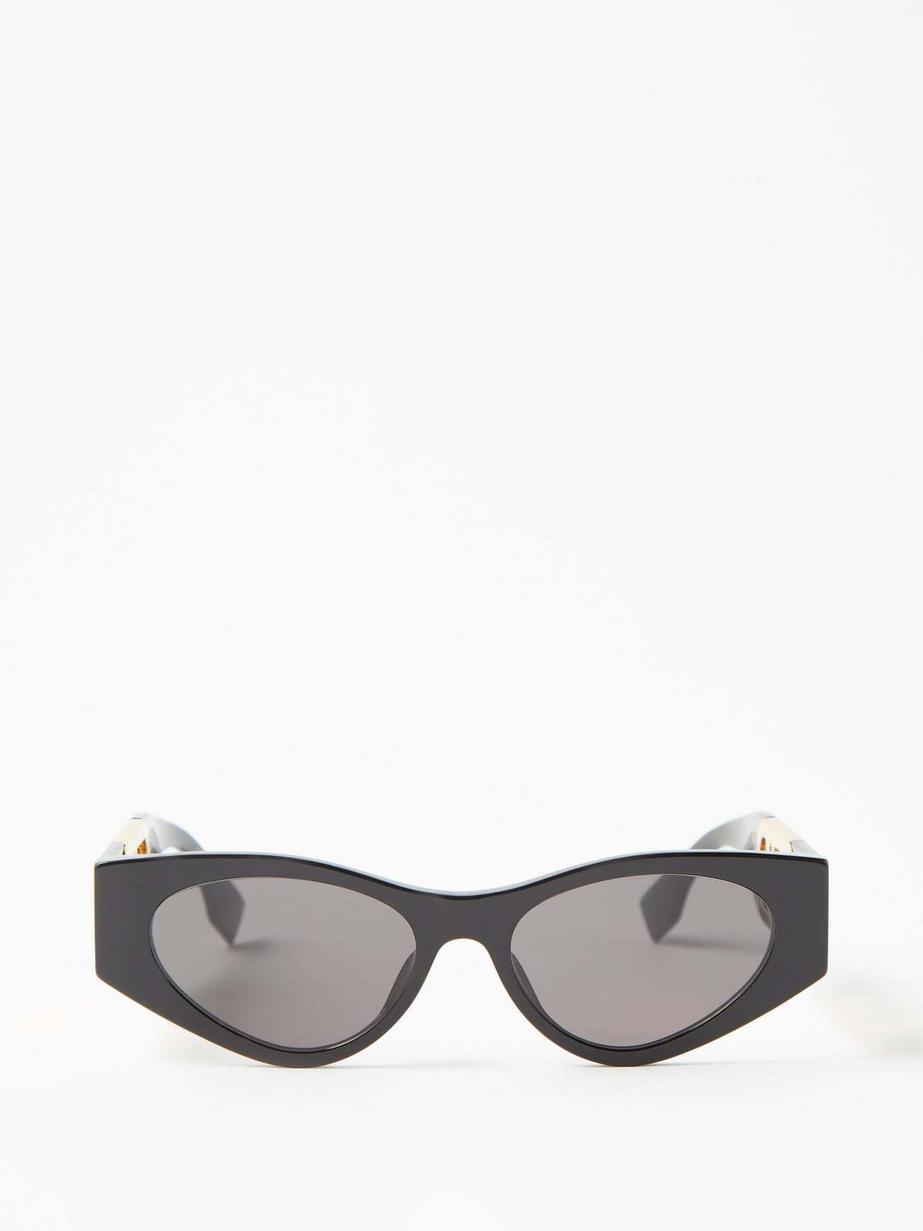 Fendi Eyewear - O'lock Cat-eye Acetate Sunglasses - Womens - Black Gold