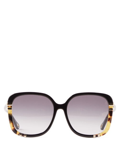 Chloé Chloé - West Oversized Acetate Sunglasses - Womens - Black Multi