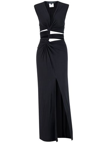 SID NEIGUM Bamboo Jersey Cutout Long Dress in black