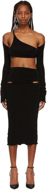 TYRELL SSENSE Exclusive Black Asymmetrical Bikini Set Dress