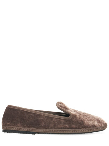 SENTIER 10mm Principe Velvet Loafers in brown