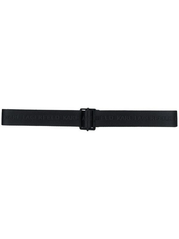Karl Lagerfeld K/Karl logo webbing belt in black