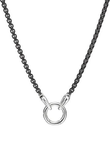 david yurman 13.5mm charm necklace - silver