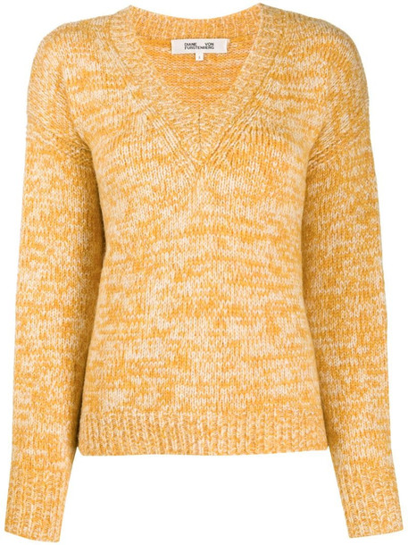 DVF Diane von Furstenberg V-neck sweater in yellow