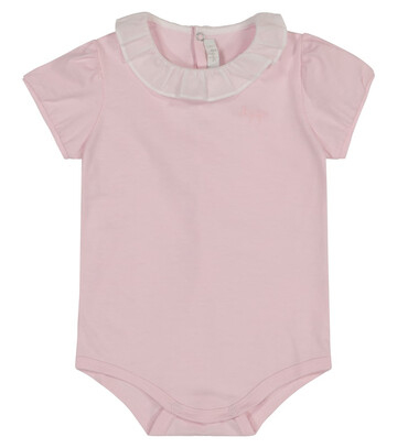 Il Gufo Ruffle-trimmed cotton playsuit in pink