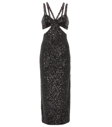 Rebecca Vallance Missing Hours sequined midi dress in black