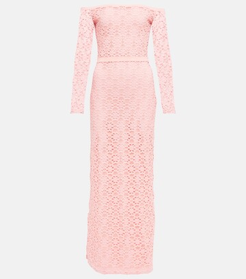 Giambattista Valli Off-shoulder lace midi dress in pink