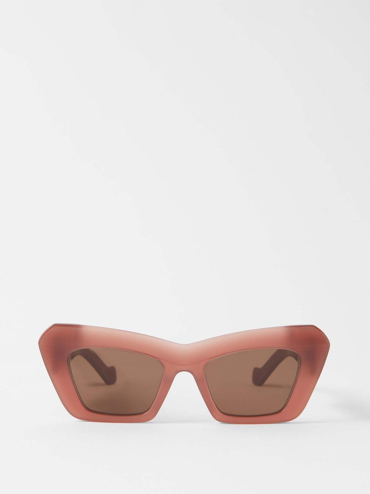 Loewe Eyewear - Oversized Cat-eye Acetate Sunglasses - Womens - Brown