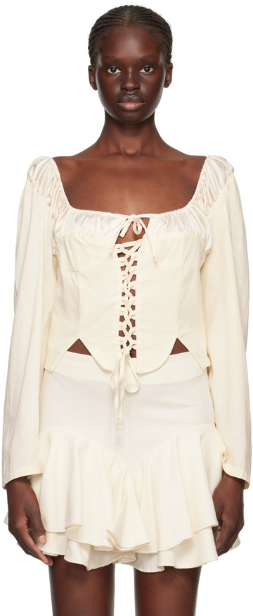 Tach Off-White Salvia Blouse in ivory