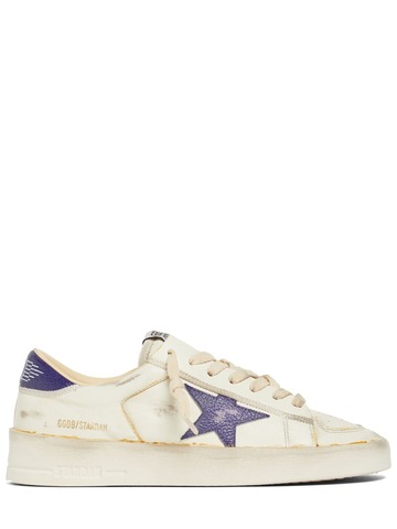 golden goose 30mm star dan nappa leather sneakers in violet / white