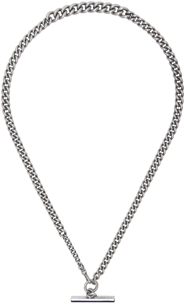 paul smith silver t-bar necklace in metallic