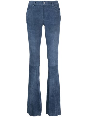 drome flared suede trousers - blue