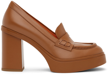 santoni tan high-heel pumps in brown