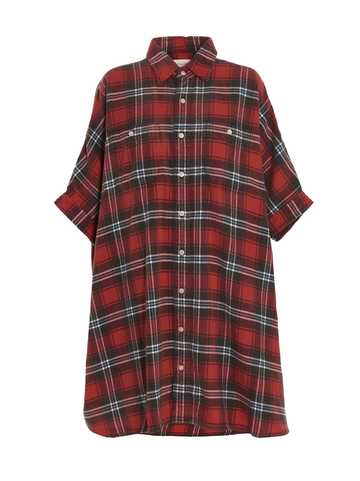 R13 Check Minidress in red