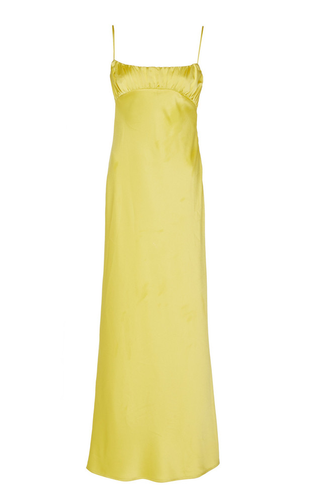 Maggie Marilyn Dressed In Best Satin Maxi Dress Size: 8 in yellow