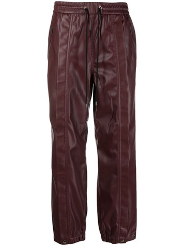 iceberg faux-leather straight-leg trousers - red