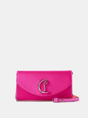 christian louboutin - loubi54 satin clutch bag - womens - pink
