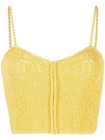 maje madenia crochet cropped camisole - yellow