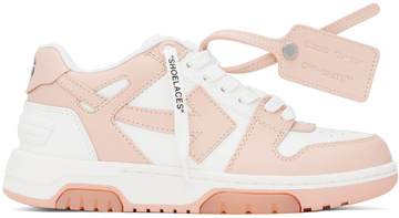 off-white white & pink 'out of office' sneakers