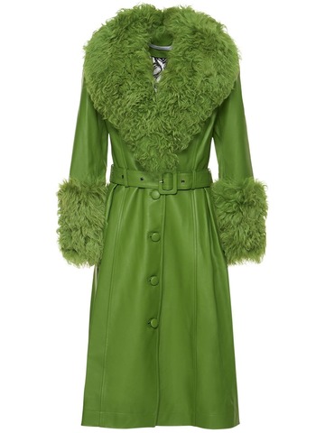 SAKS POTTS Foxy Shearling Coat in green