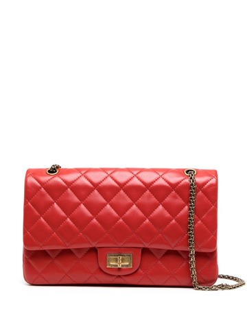 chanel pre-owned 2.55 double flap shoulder bag - red