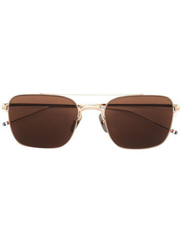 Thom Browne Eyewear TB120 aviator frame sunglasses in brown