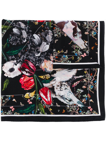 Zadig&Voltaire Lotty floral print silk scarf in black