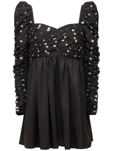 SELF-PORTRAIT Cluster Sequined Taffeta Mini Dress in black