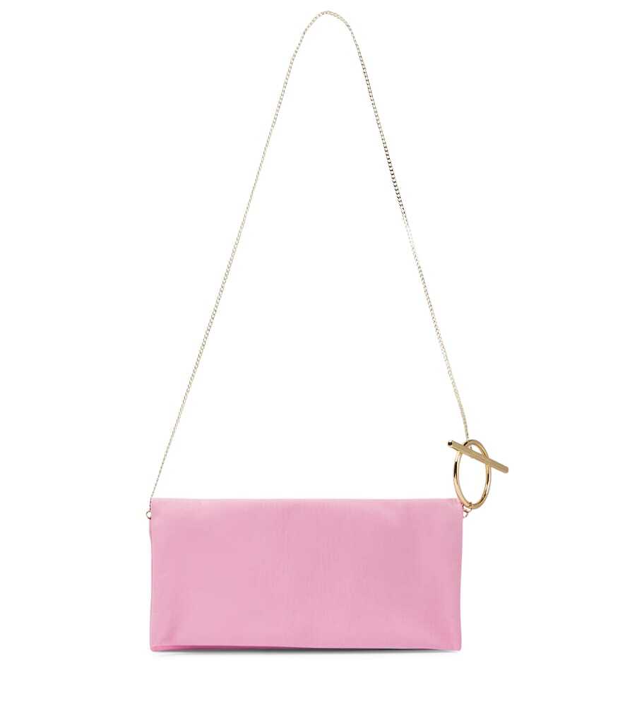Paco Rabanne Leather shoulder bag in pink