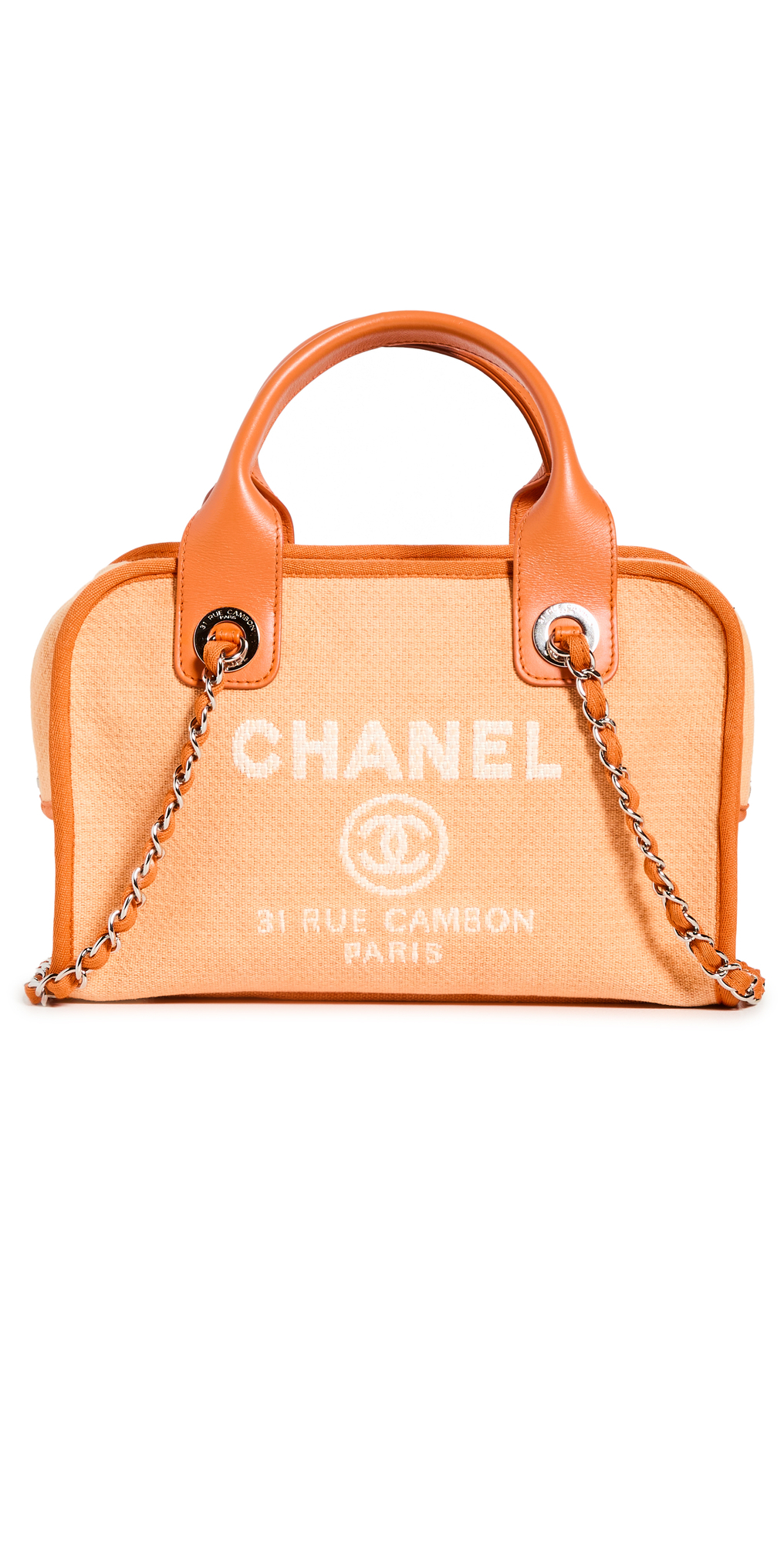 What Goes Around Comes Around Chanel Orange Deauville Bowling Bag