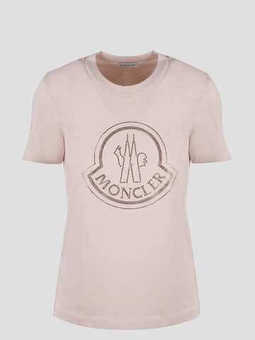 Moncler Crystal Logo T-shirt in pink / purple