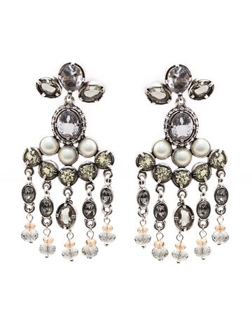 camila klein crystal-embellished draped earrings - silver