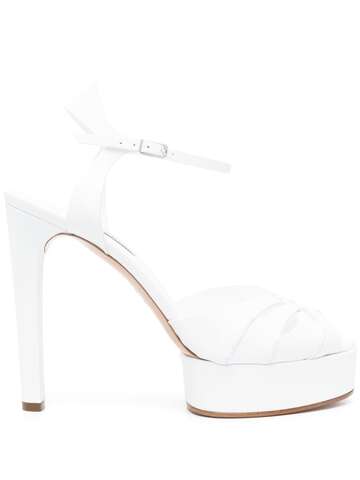 casadei 135mm woven platform sandals - white