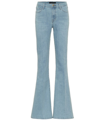 j brand valentina high-rise flared jeans in blue