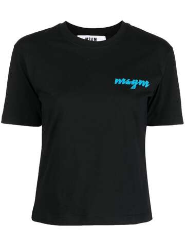 msgm logo-print short-sleeve t-shirt - black