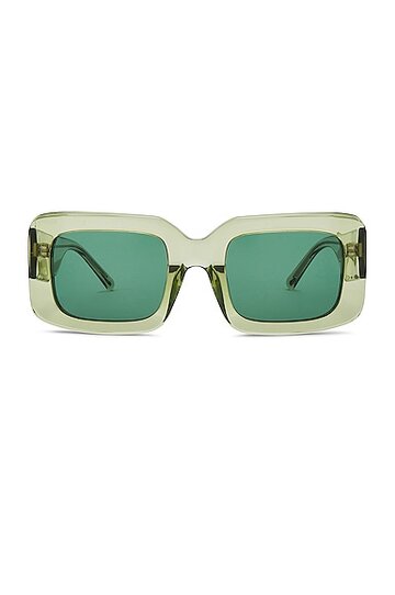 the attico jorja rectangular sunglasses in green